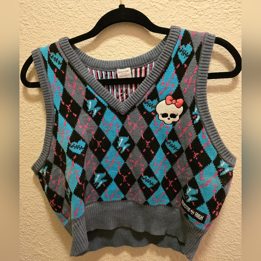 Monster High cropped sweater vest, Size L